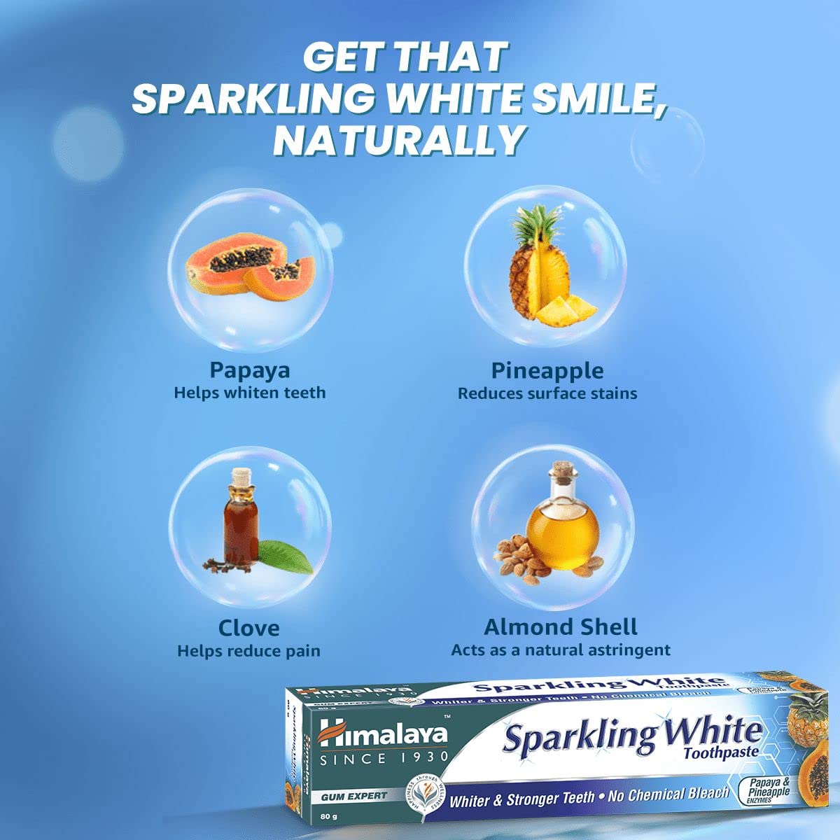 Himalaya Herbals Sparkling Whitening Toothpaste 150g 150 g (Pack of 1)