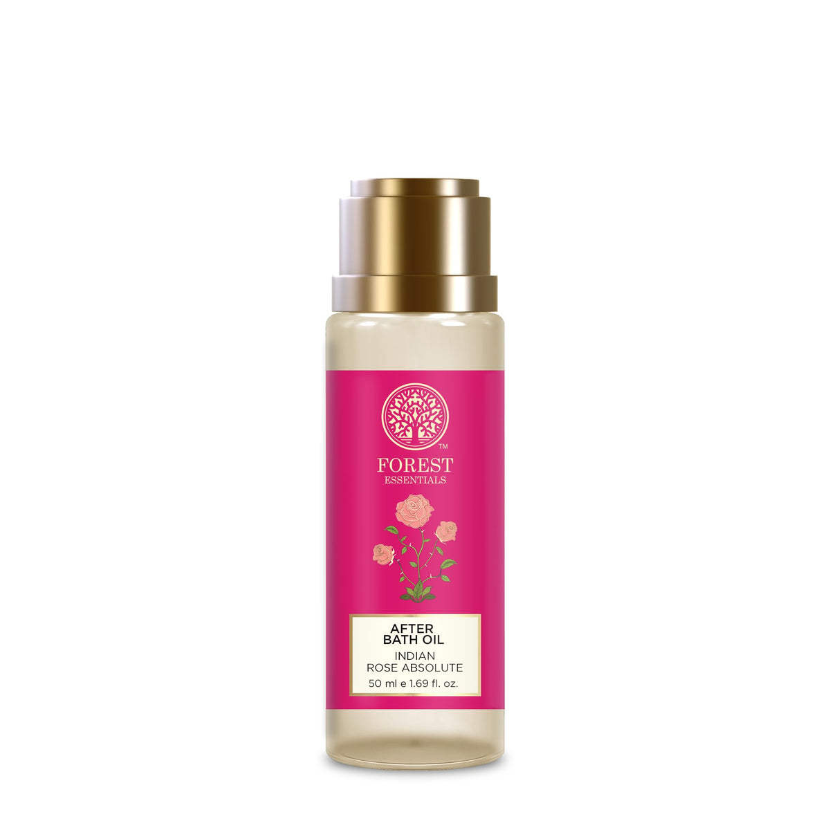 Forest Essentials After Bath Oil Indian Rose | After Shower on Wet Skin | Keeps Skin Hydrated | For Lightly Scented & Soft Skin | For Daily Use 50 ml (Pack of 1