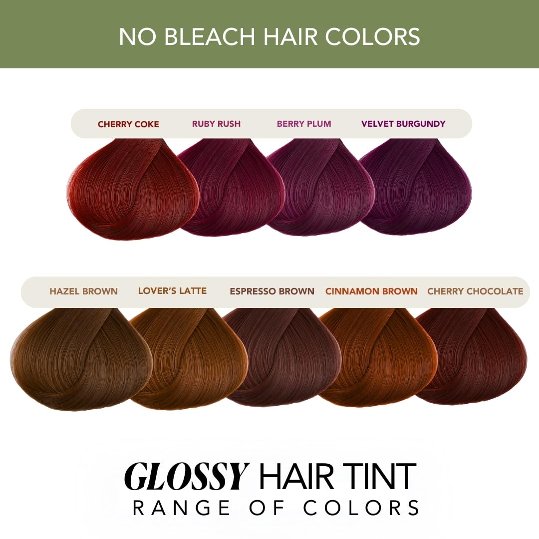 Paradyes Cherry Chocolate No Bleach Hair Tint | Glossy Hair Color | Visible on Virgin Black Hair | Natural-Looking, Glossy Finish | PPD-Free