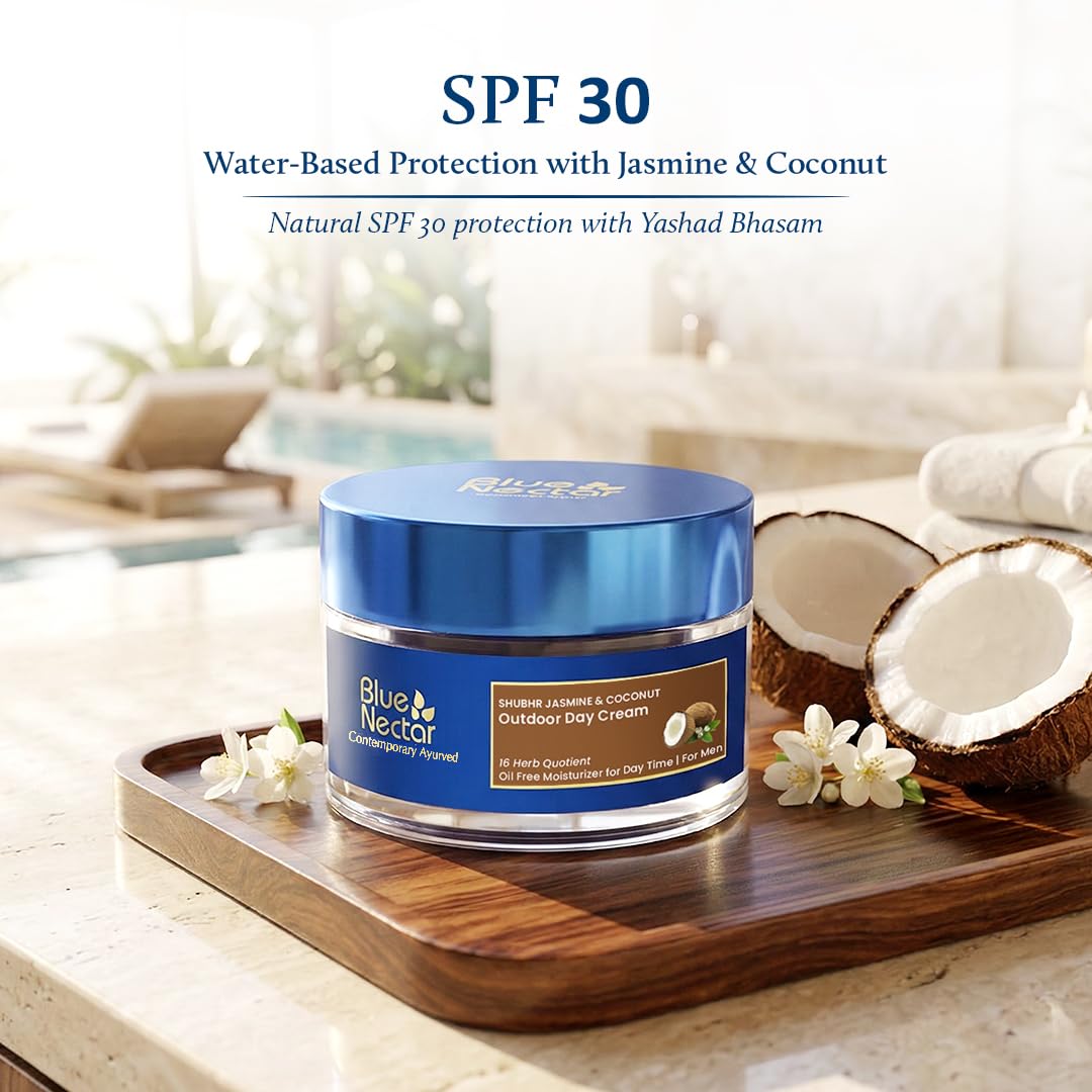 Blue Nectar Coconut Face Cream with SPF 30 Sunscreen for Men Ayurvedic