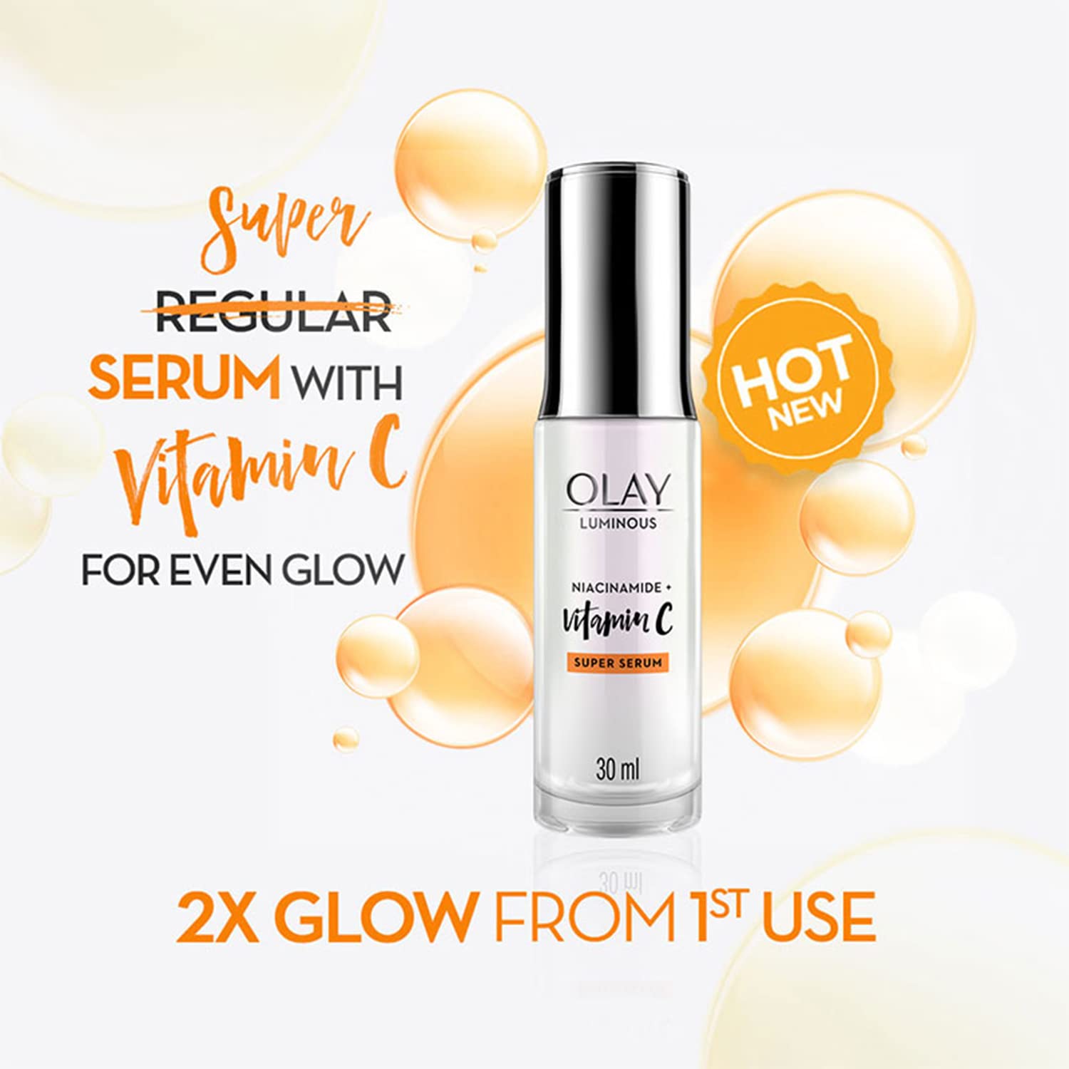 Olay - Vitamin C Face Serum with Niacinamide l Even Glow & Smooth Texture b (30mL)