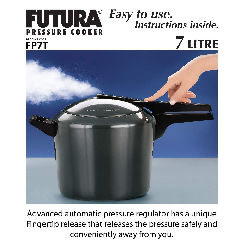 Hawkins Futura 2 Litre Pressure Cooker, Hard Anodised Pressure Cooker, Small Cooker, Black (FP20) 2 Litres
