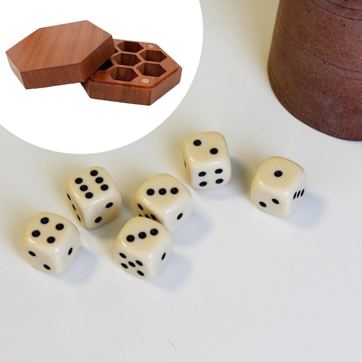 Wood Dice Storage Box Dice Holder Dice Case for Polyhedral Tabletop Dice