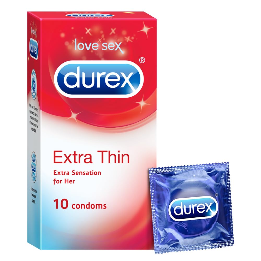 Durex Mutual Climax Condoms - 10 Count & Durex Condoms, Extra Thin - 10 Count