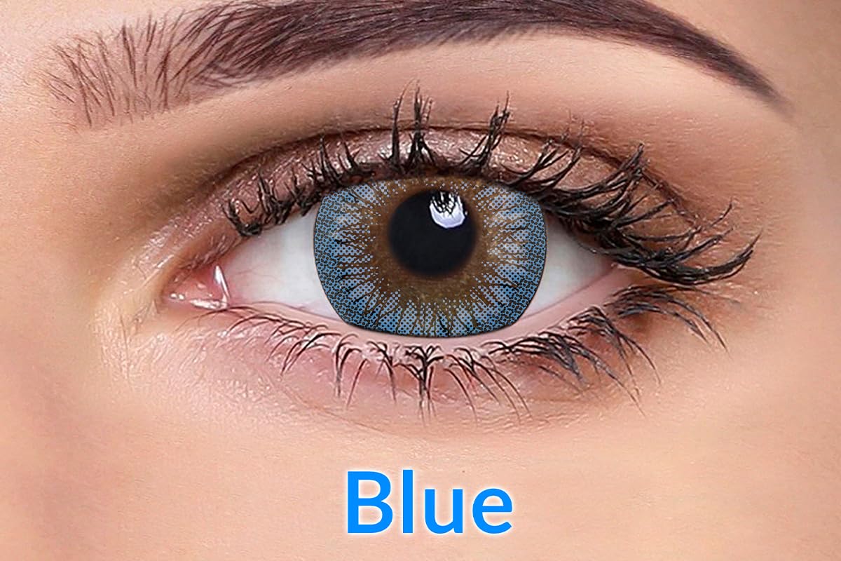 Ivalens Daily Fresh Color Contact Lens | Wink Series | Blue & Turquoise Combo Pack | 0 Power Dailies | 2 Lens per Box | Comfortable & Natural Eye Color Change