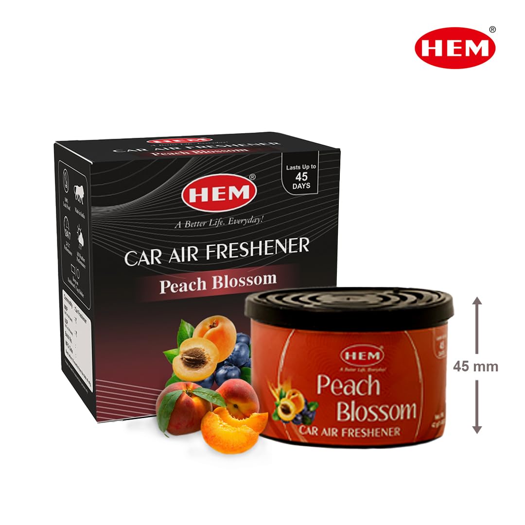 Hem Peach Blossom Car Air Freshener - 42g | Natural Car Perfume | Refreshing & Long-Lasting Fragrance | Easy to Use & Compact Design that Perfectly Fits | Ideal