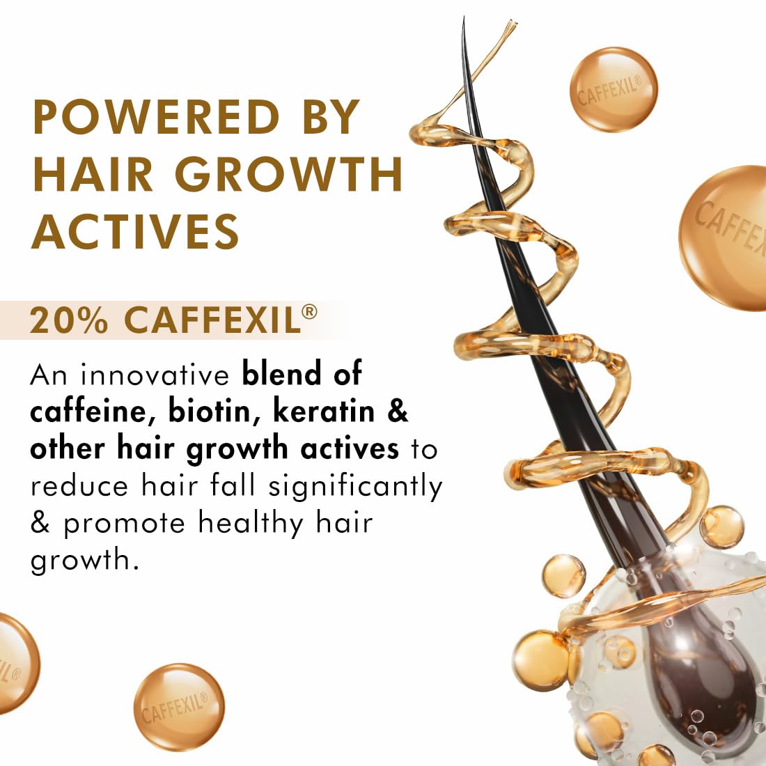 Mcaffeine Serum With 20% Caffexil Advanced, Biotin, Keratin & Rosemary | 80% Hair Growth, Increase Density & Control Fall | Nourishes Roots | For Women & Men -