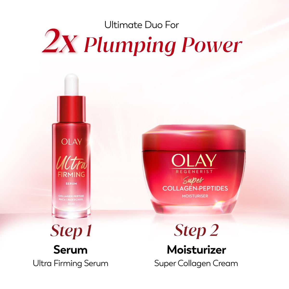 Olay Regenerist Ultra Firming Serum | PHCA, Bakuchiol, Collagen Peptide | Firm and Smooth Skin from Day 1 | Lightweight Texture | Dermatologist Tested | All Ski