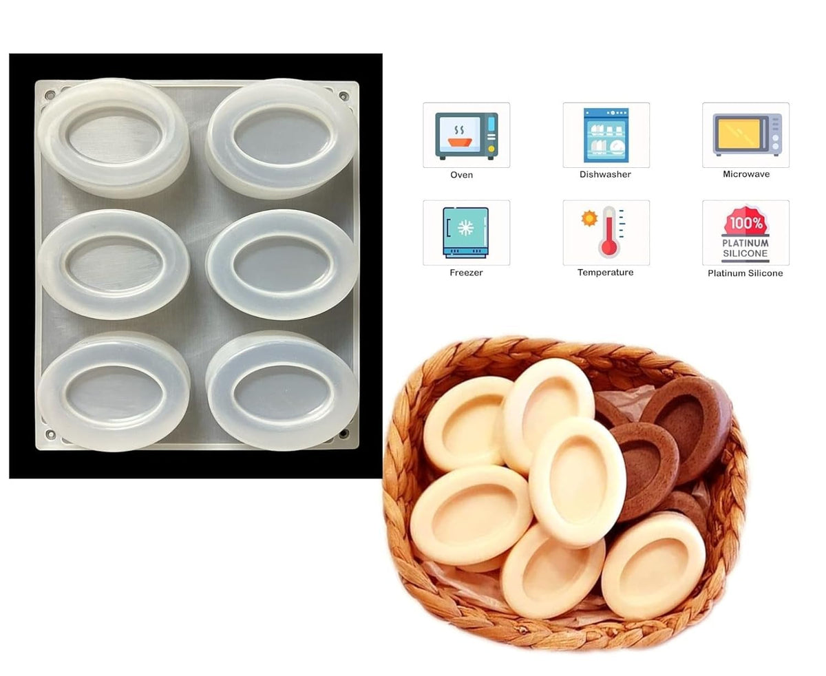 Silicone Pears Soap White Mould, 6 Cavity for Handmade Soap Making