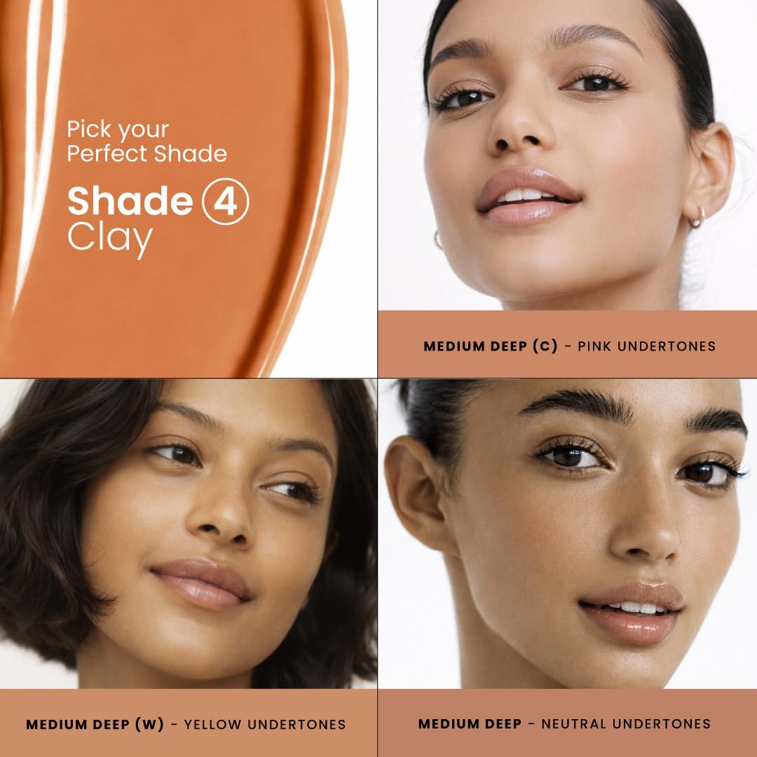 Foxtale SPF 50 PA++++ Tinted Sunscreen, 04 Clay | In-Vivo Tested & UVA/B Protection | Niacinamide & Vitamin E | Daily Wear, Blurs Pores, Evens Tone, Matte Finish, Non-Greasy | All Skin Types | 50ml