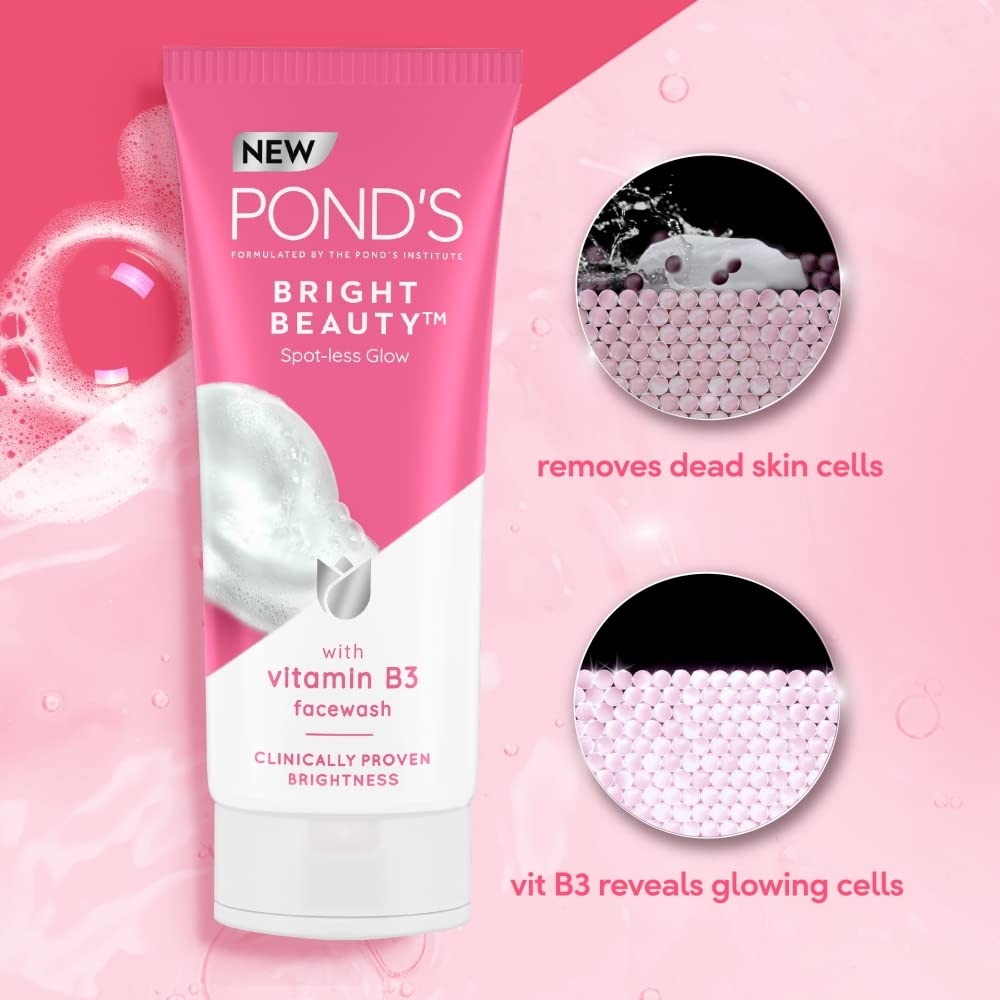 POND'S Bright Beauty Spotless Glow Facewash With Vitamin B3 200G (Pack Of 2) Bright Beauty Face Wash Face wash 200 ml