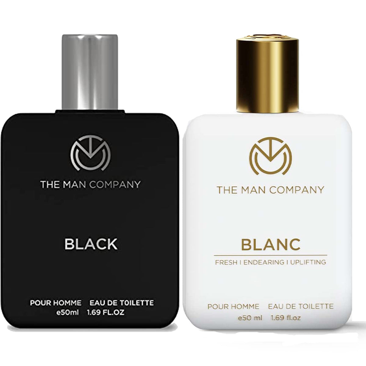 The Man Company Men Blanc Edt (50Ml) & Black Edt (50Ml) Elegant Liquid Perfume Gift Set | Premium Long-asting Eau De Toillete | Citrusy Fragance for Men | Valen
