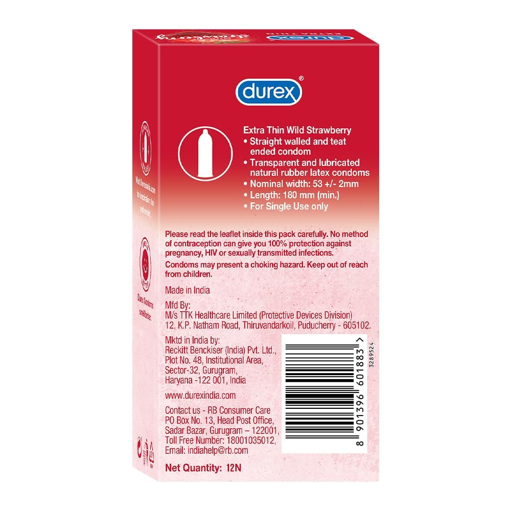 Durex - Pack of 12 Condoms (Strawberry)