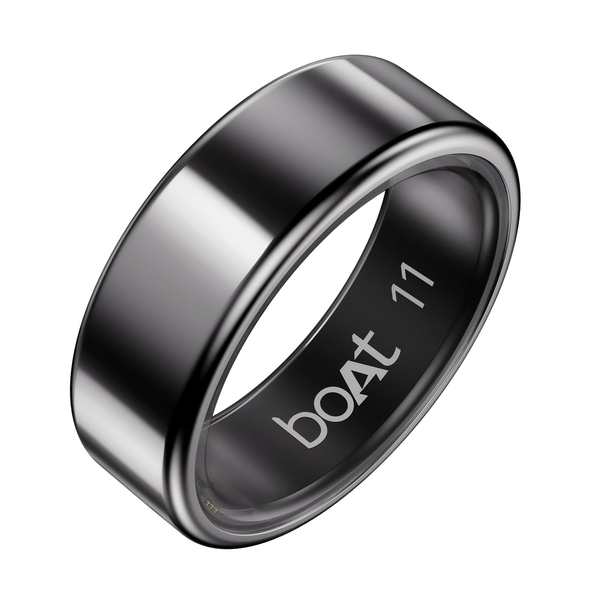 boAt SmartRing Active Plus, Auto HR, Sleep, SpO2, Stress & Skin Temperature Monitor, Stainless-Steel Build, 5 ATM, Weighs Only 5 gm, Portable Charging Case, sma