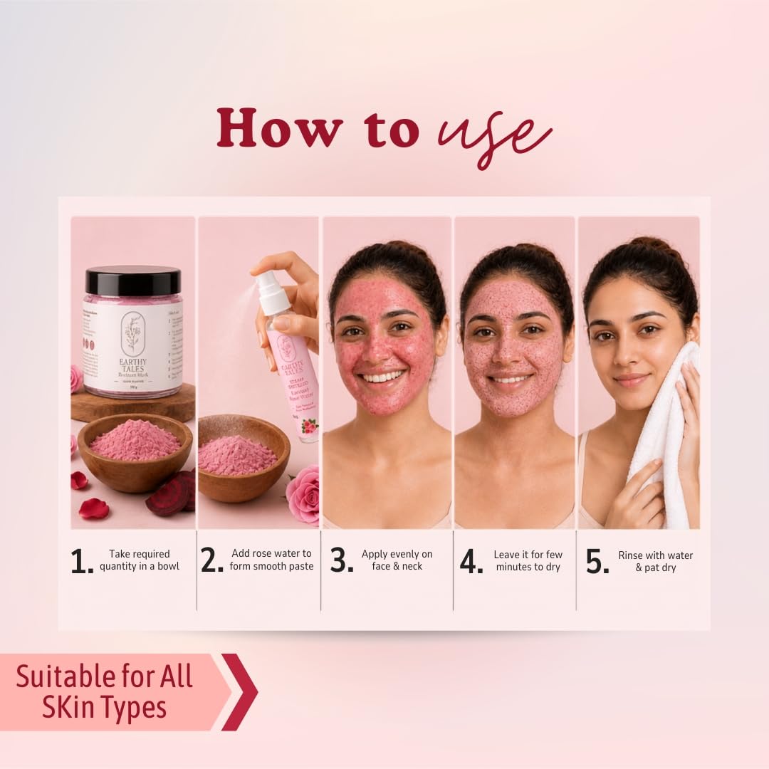 100% Organic Beetroot & Rose Mask