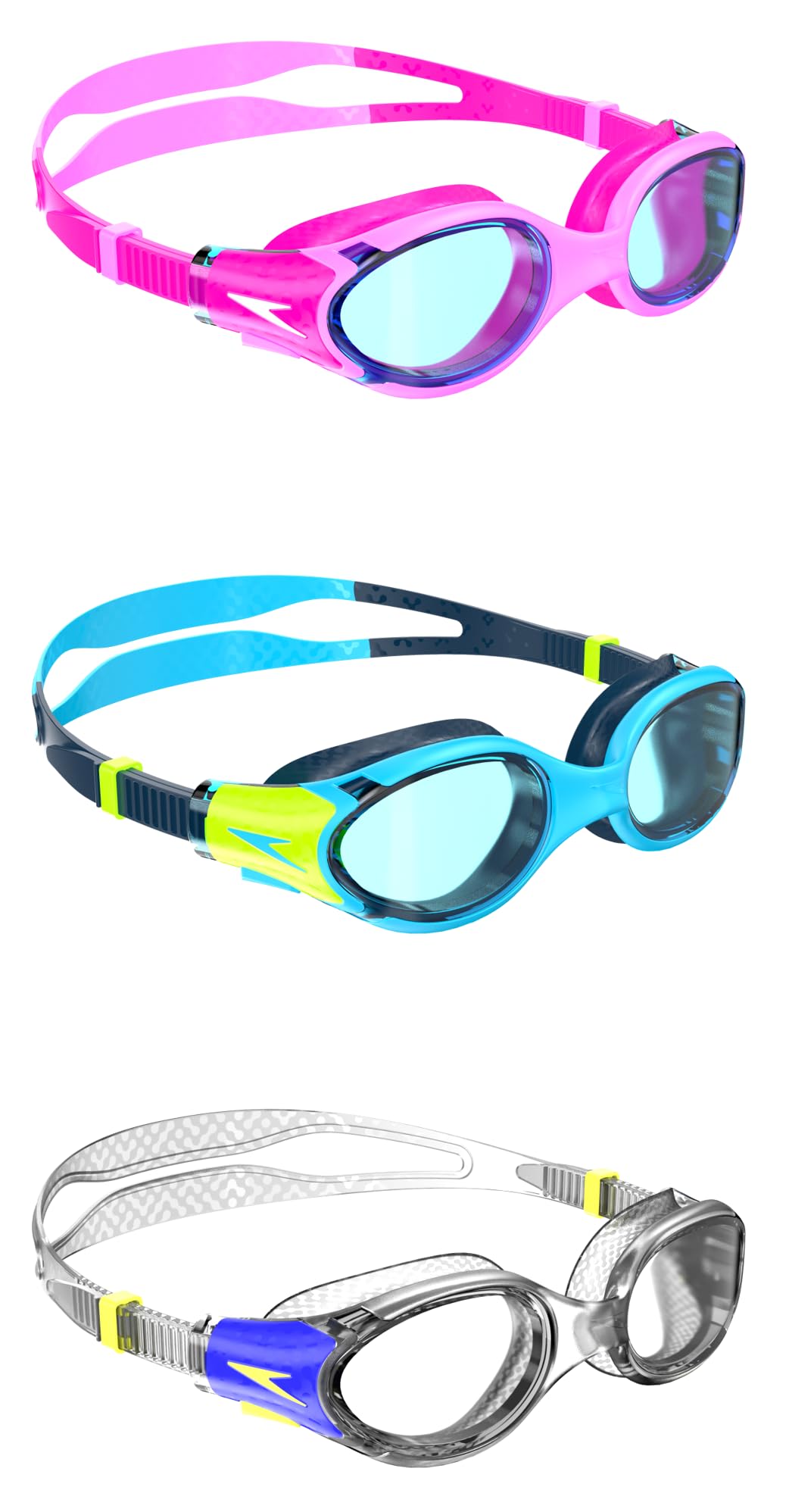 Speedo Unisex Kids Biofuse 2.0 Swimming Goggles for Boys and Girls | Anti Fog Coated Lens | 100% UV Protection | Super Soft Leak Free Seals Assorted One Size