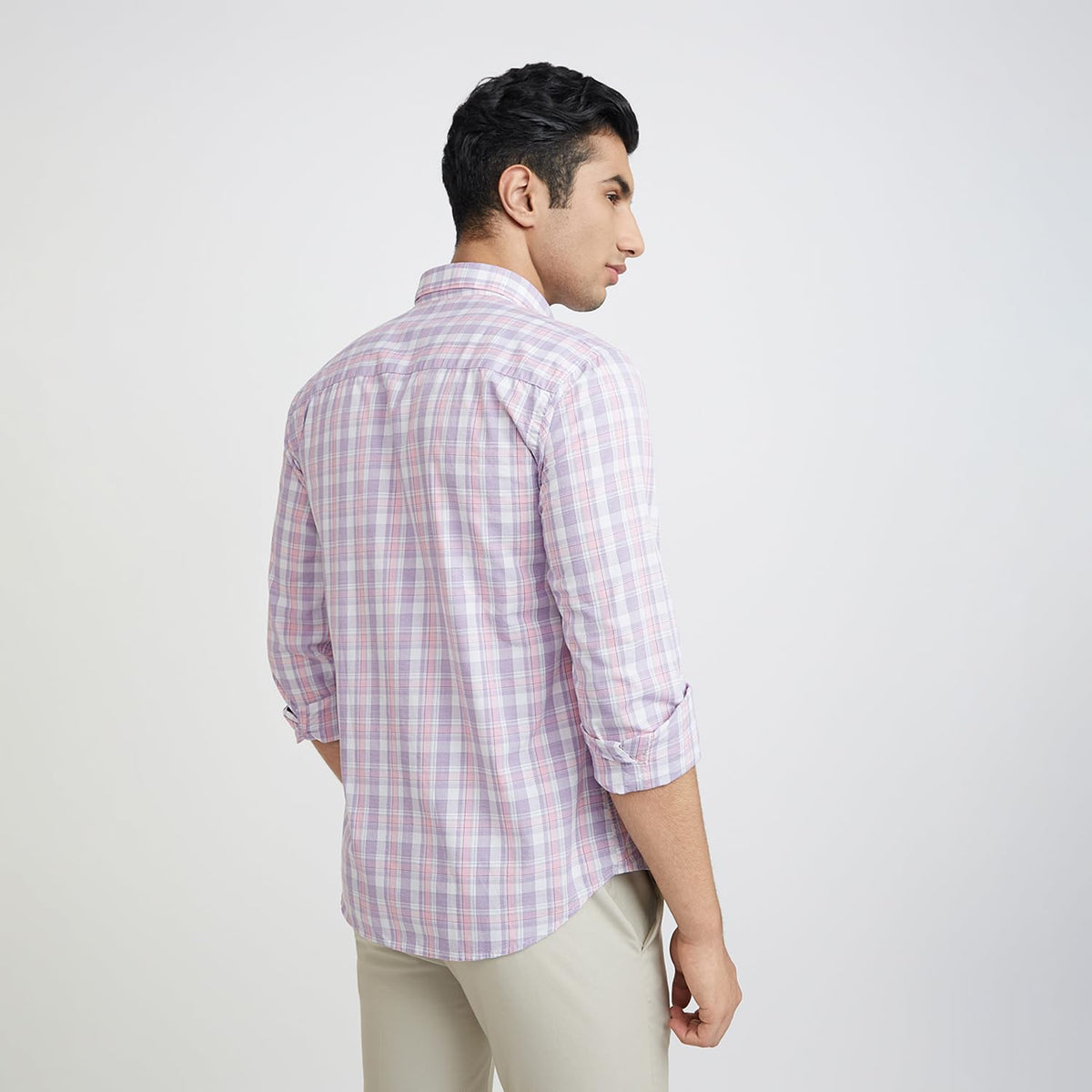 Park Avenue Men's Cotton Regular Fit Shirt 39 Medium Violet