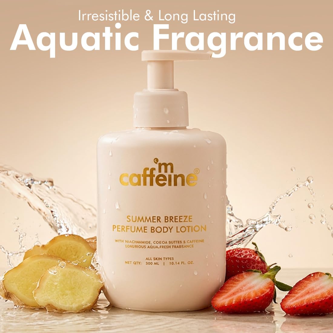 mCaffeine Perfume Body Lotion Combo - By The Blues & Summer Breeze | Niacinamide, Cocoa & Shea Butter | Deep Moisturization for Winter Dry Skin| Lightweight, No