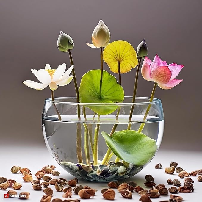 Innate 100% Japanese Rainbow Lotus Flower Seeds,Dwarf Rainbow Lotus Flower Seed, Lotus Seeds for Home Garden Flower Seeds Flower Seeds for Garden Plant Seeds (p