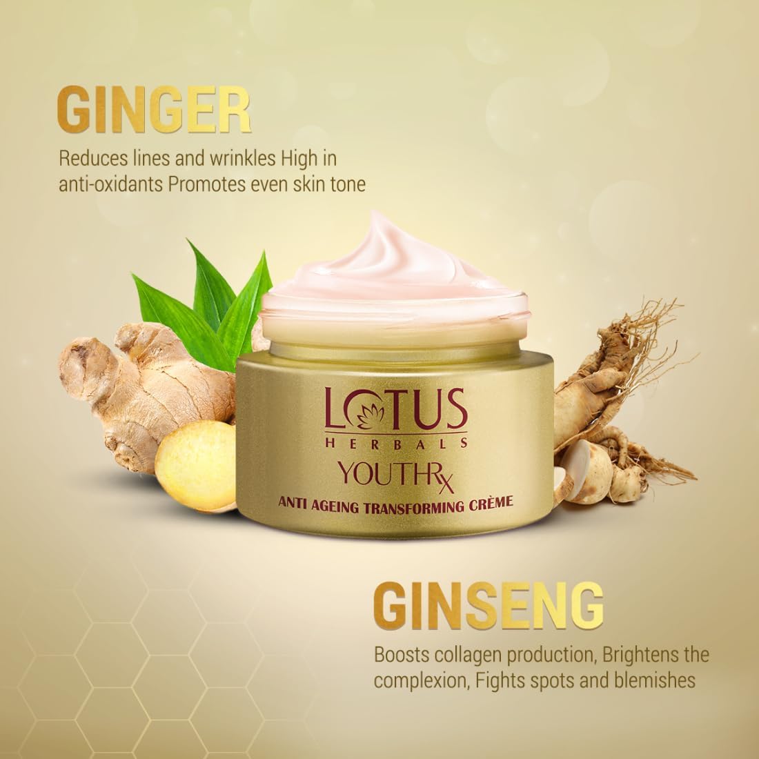 Lotus Herbals YouthRx Anti Ageing Transforming Face Cream SPF 25 and PA+++ | Reduce Dark Spots and Blemishes | Preservative Free | Suitable For Oily, Dry & Combination Skin| For Women and Men | 50G