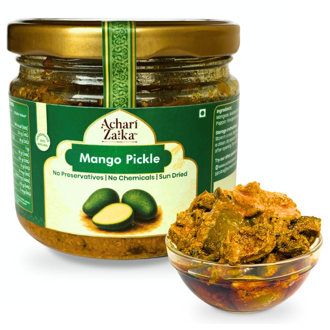 Achari Zaika Punjabi Mango Pickle | Authentic Aam Ka Achar | Sun-Dried, Handmade, No Preservatives | 100% Natural | Traditional Punjabi Taste | 250g 250 g