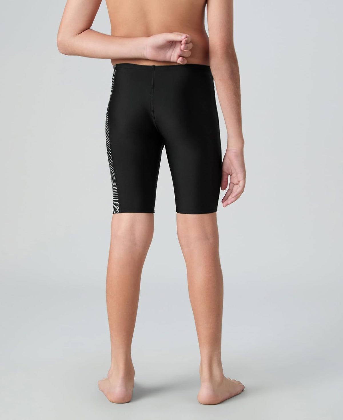 Speedo Boy's Endurance10 Side Panel Hyperboom Print Jammer - Harmony, True Navy & Cobalt Pop Black & White 11 Years-12 Years