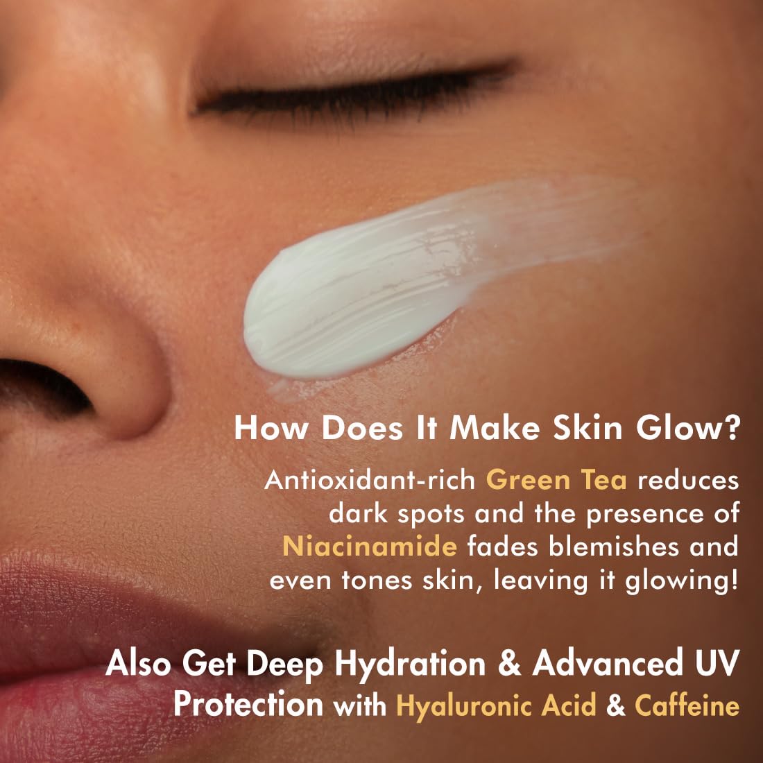 mCaffeine Niacinamide and Hyaluronic Acid Sunscreen SPF 50++ for Oily Skin | Mattifying, Zero White Care, Water Resistant & Non Sticky Sunscreen for Women & Men