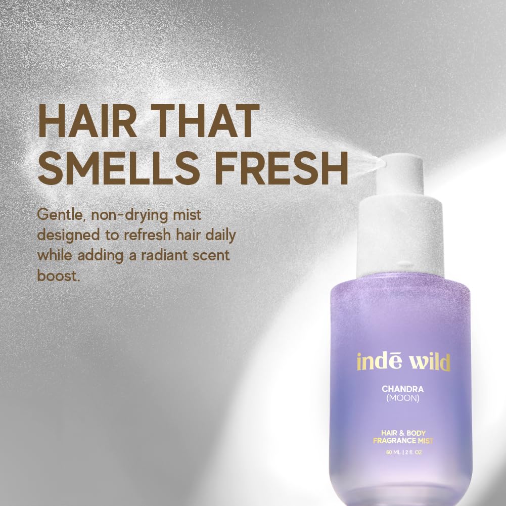 indē wild Chandra Hair & Body Mist | Non-Irritating, Non-Drying | Fruity, Warm, Rich | Tuberose, Patchouli, Pink Berries & Vanilla Beans | 60ml