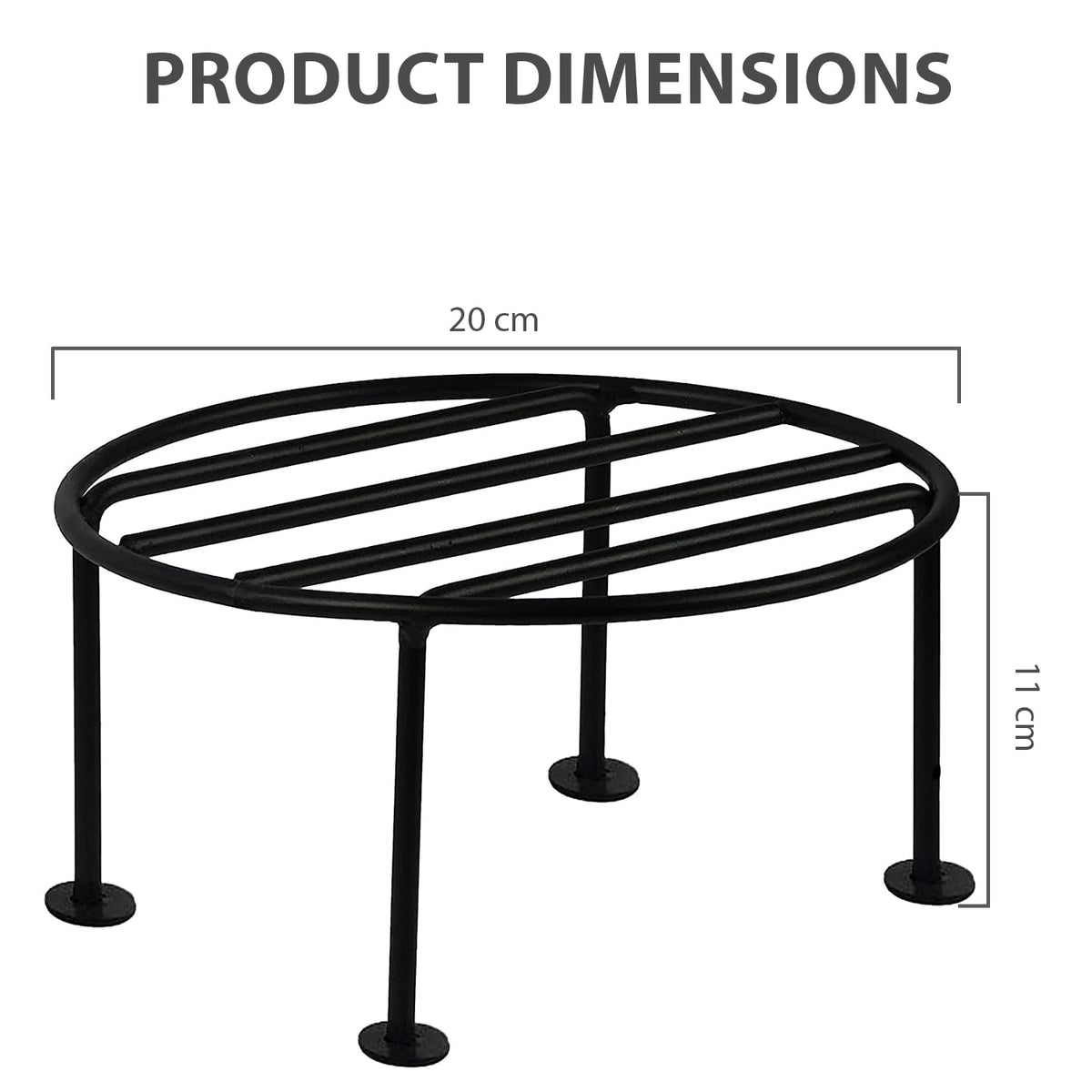 ORILEY 4 Pcs Round Plant Stand Galvanised Metal Flower Pot Holder Rust Resistant Gamla Support Corner Rack Outdoor Display Shelf for Home Garden Balcony Decorat