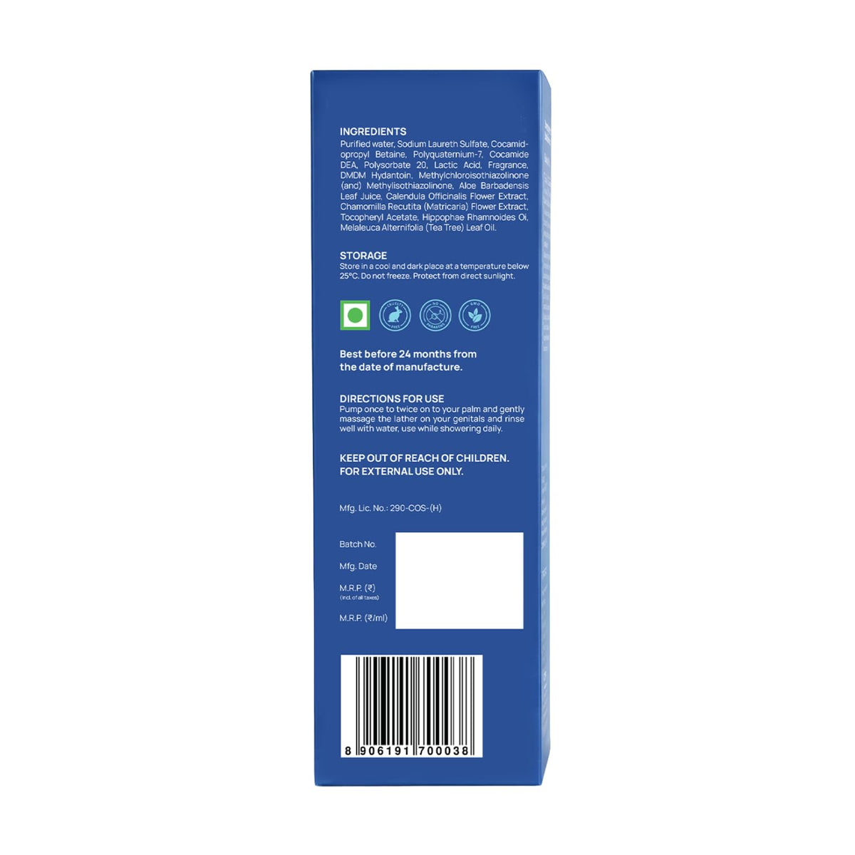 ForMen Intimate Wash for Men | pH Balanced Foam Based | Intimate Hygiene Wash | Anti Bacterial, Anti Fungal Sulphate & Paraben Free | with Aloe Vera and Tea Tre