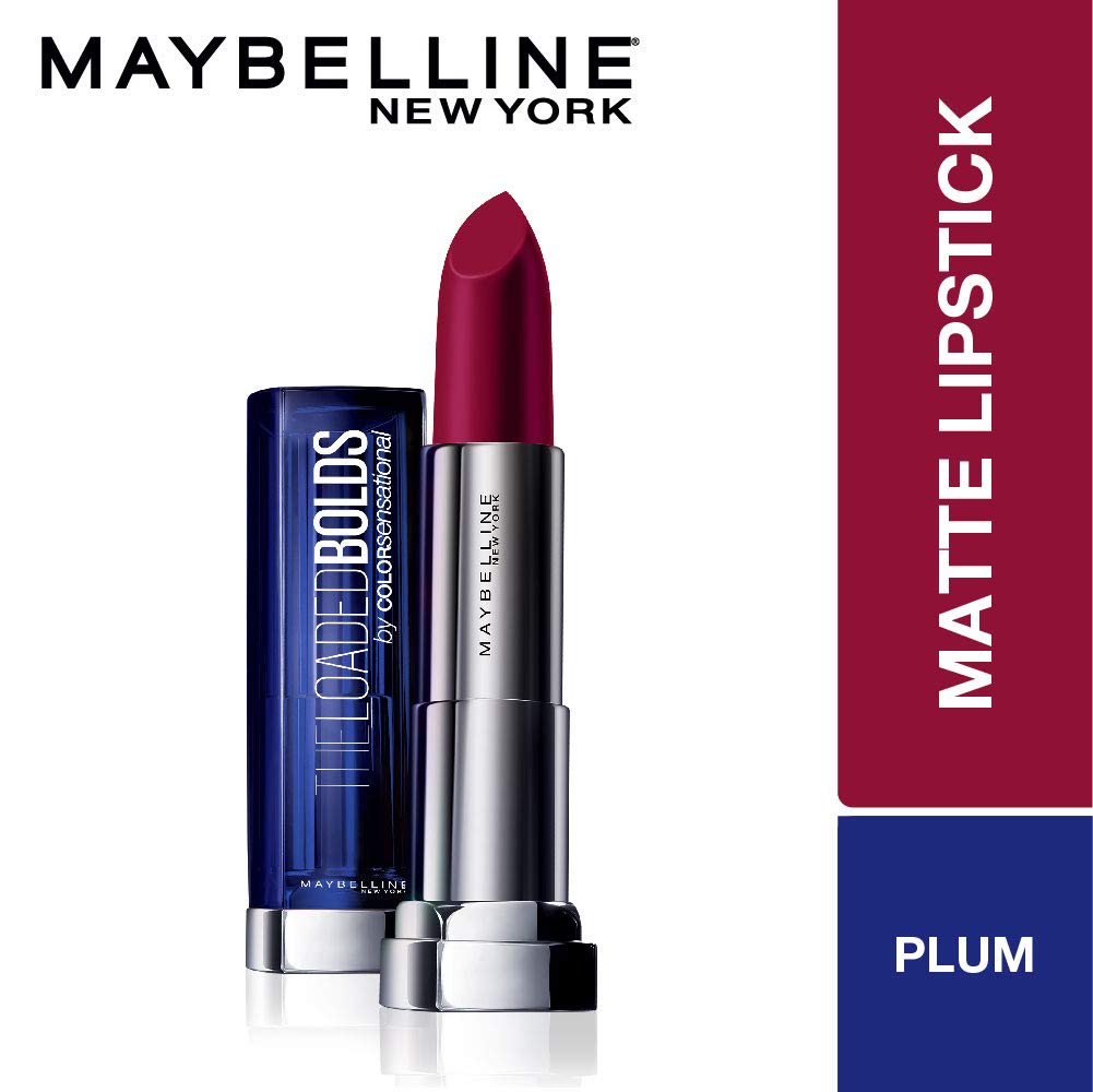 Maybelline New York Color Sensational Loaded Bold Lipstick, Midnight Date, 3.9g and Maybelline New York Color Sensational Creamy Matte Lipstick, 691 Rich Ruby,