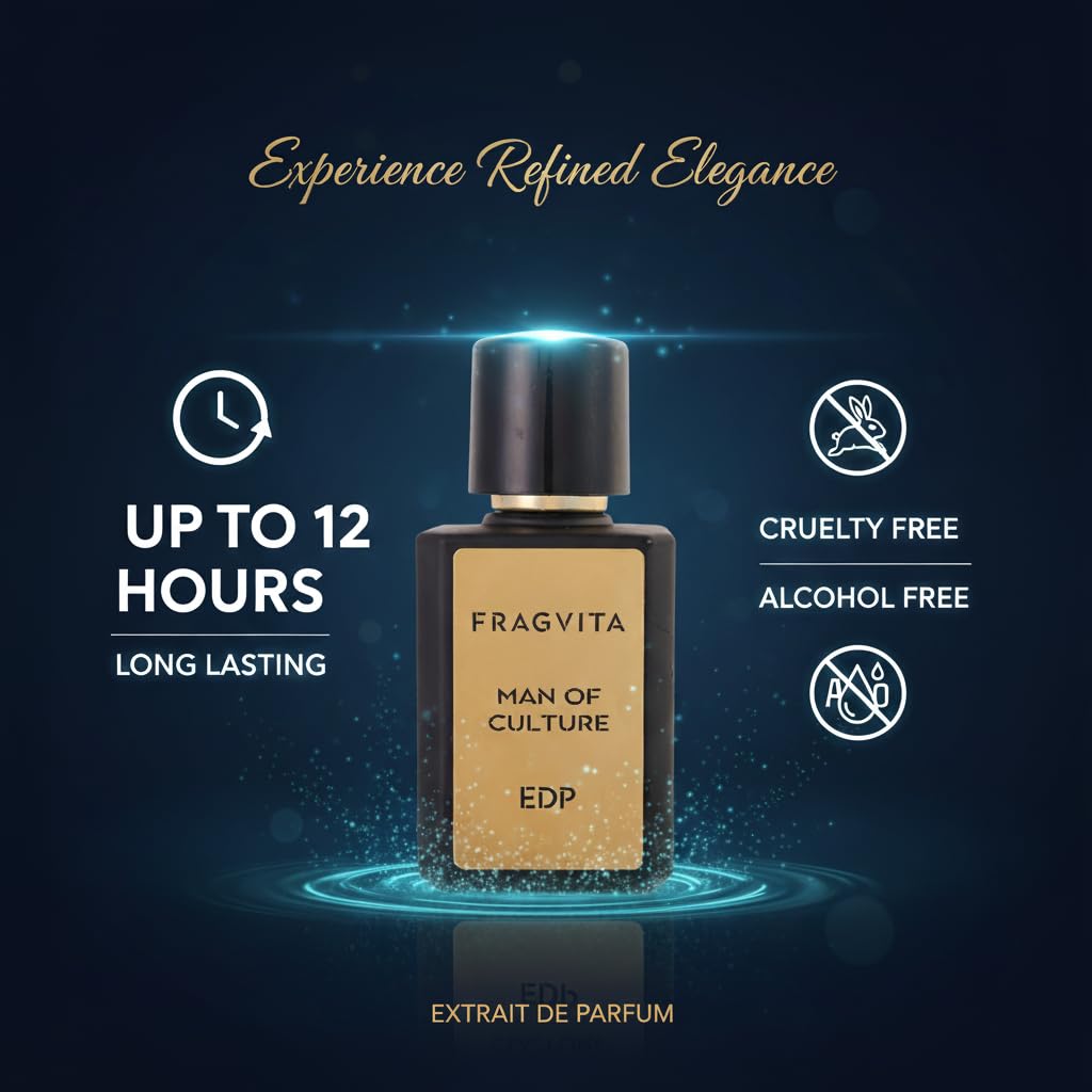 Man of Culture Extrait De Parfum for Men, 50ml | Long Lasting Luxury Perfume | Pear, Cinnamon & Black Vanilla Fragrance