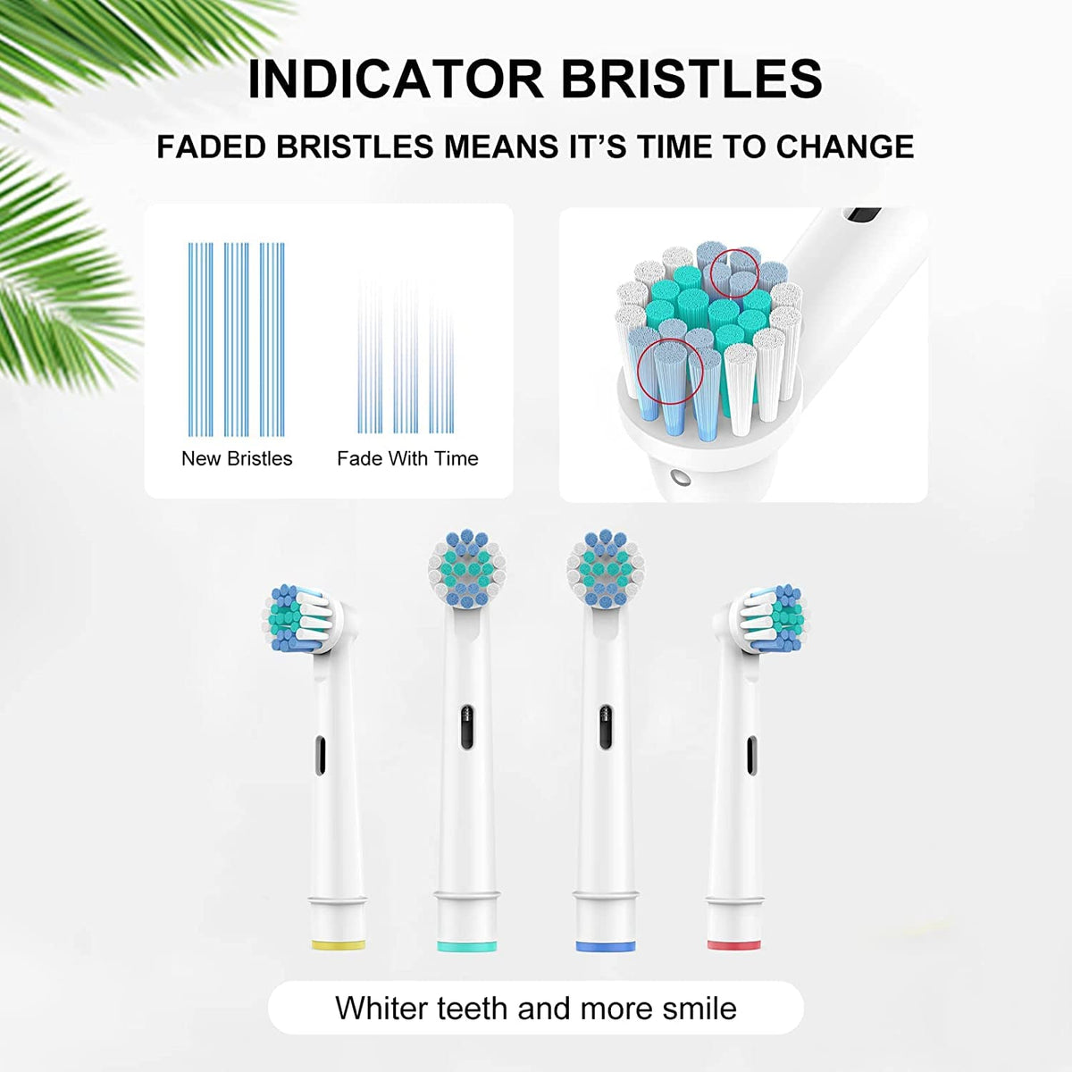 Electric Toothbrush Replacement Heads Compatible with Oral-B for Gum Health Improvement.1 Pack Dupont Bristles Replacement Toothbrush Heads(4PCS) White 4 count