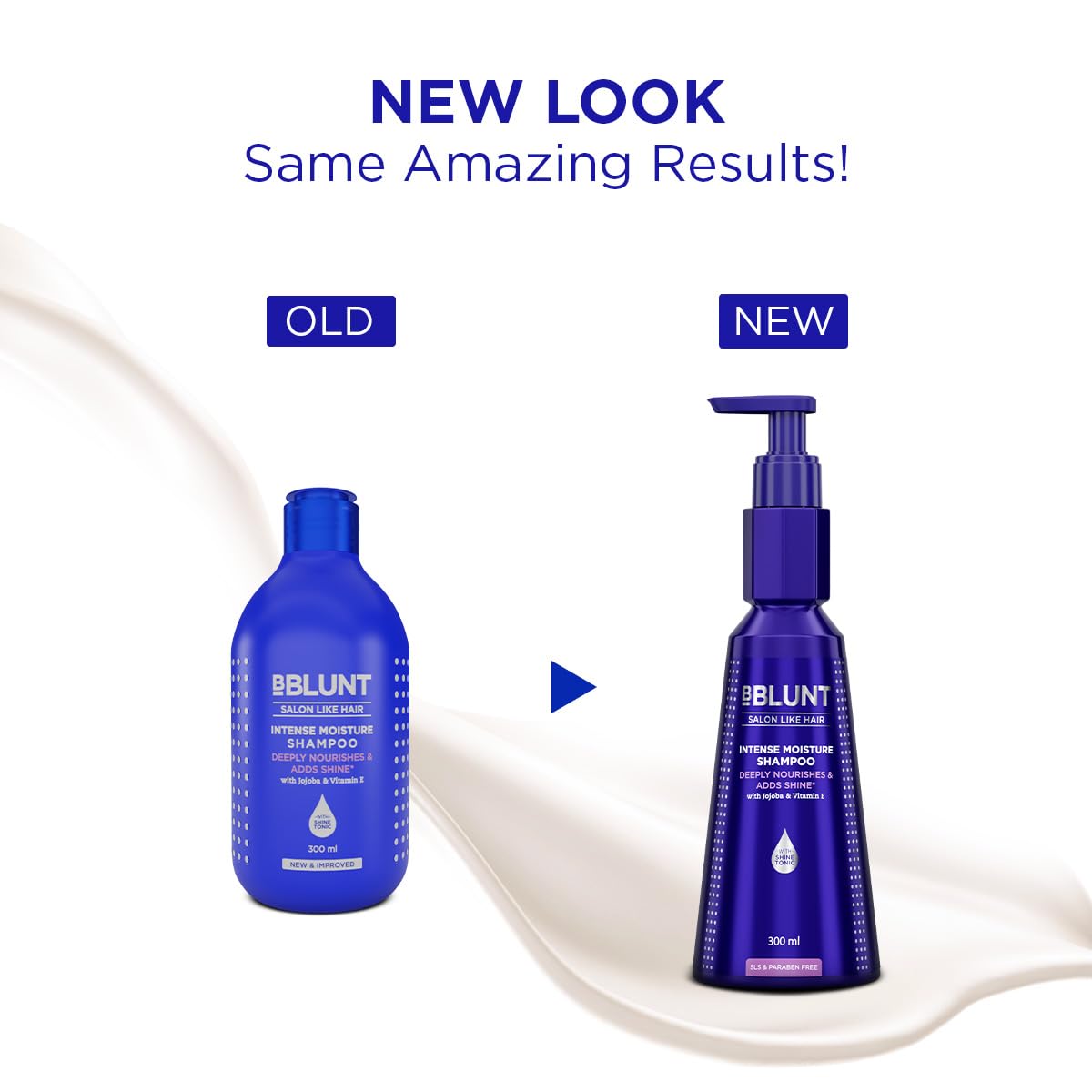Bblunt Intense Moisture Shampoo with Jojoba and Vitamin E for Dry & Frizzy Hair | Moisturizes & Hydrates | Adds Shine | For Men & Women | 300 ml