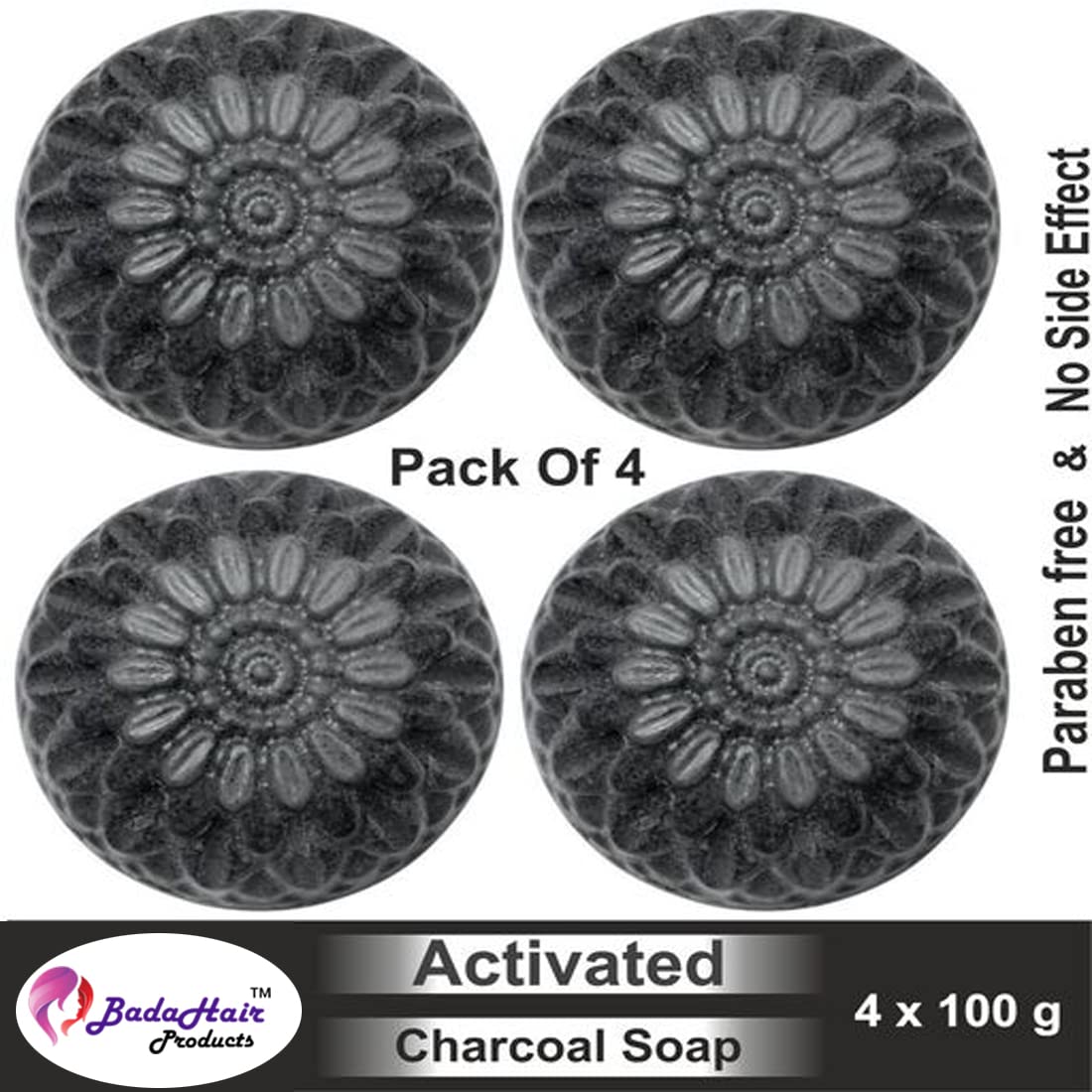 charcol sopa ACTIVATED CHARCOAL Natural Hand Made Soap - 100gm (Pack of 4)