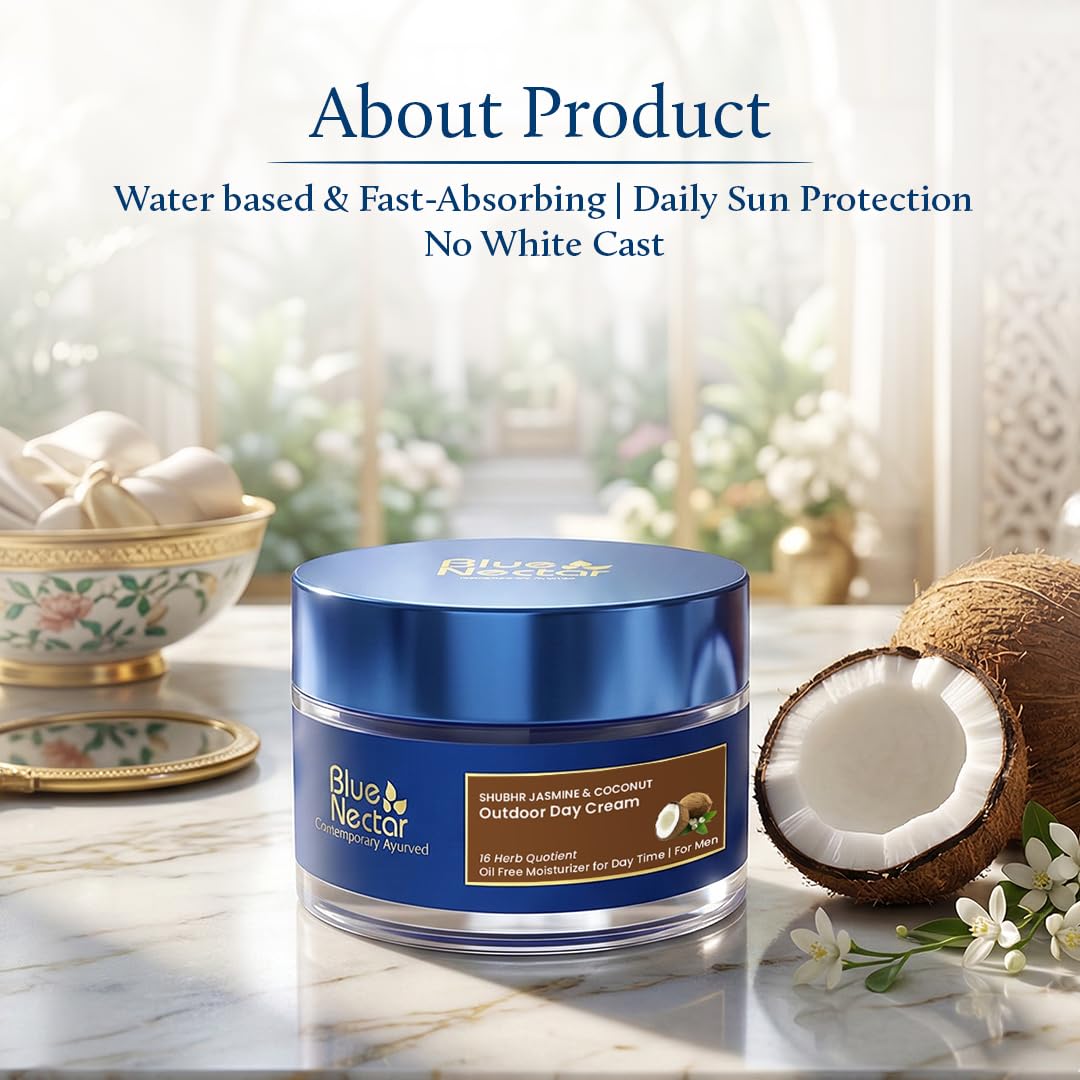 Blue Nectar Coconut Face Cream with SPF 30 Sunscreen for Men Ayurvedic