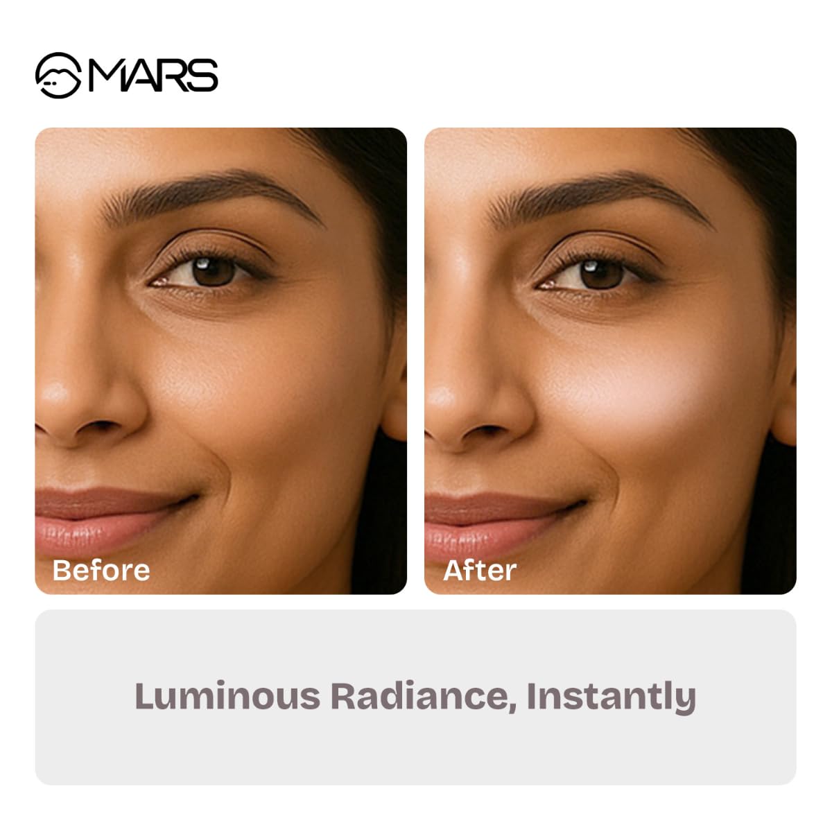 MARS Take A Glow Illuminating Primer + Strobe Cream | 3-in-1 Formula: Moisturiser, Face Primer & Highlighter | Enriched with Jojoba Oil, Madecassoside & Ectoin (30ml) (02-LIGHT BEAM)