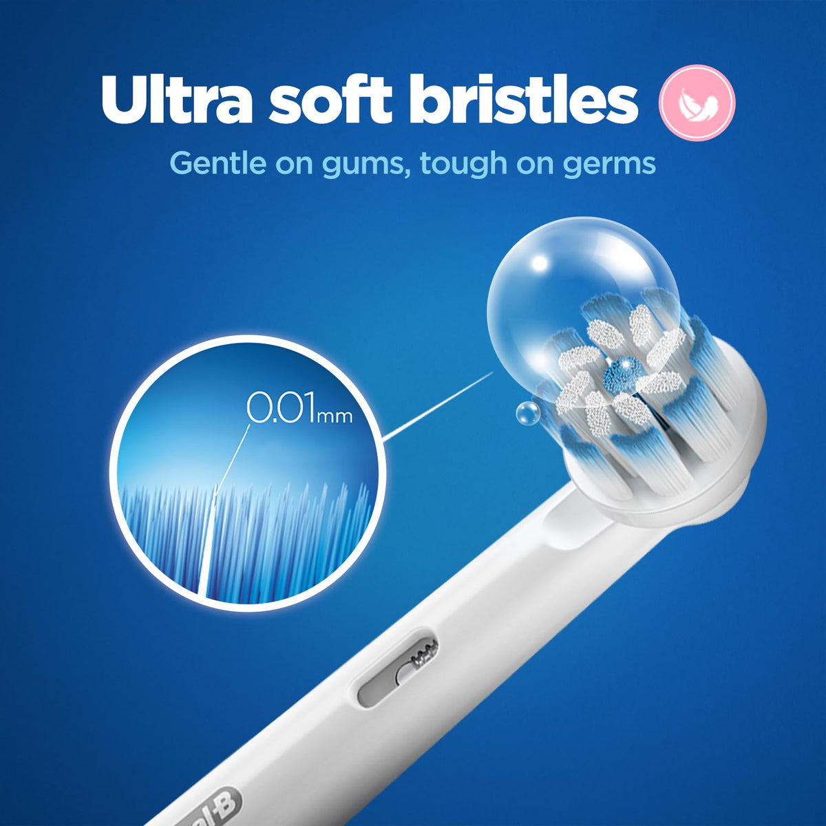 Oral-B ORIGINAL Sensitive Electric Toothbrush Soft Replacement Brush Heads [10X POWERFUL THAN COMPATIBLE PRODUCTS] For Vitalty,Pro,Smart Series, 2 refills, Gent