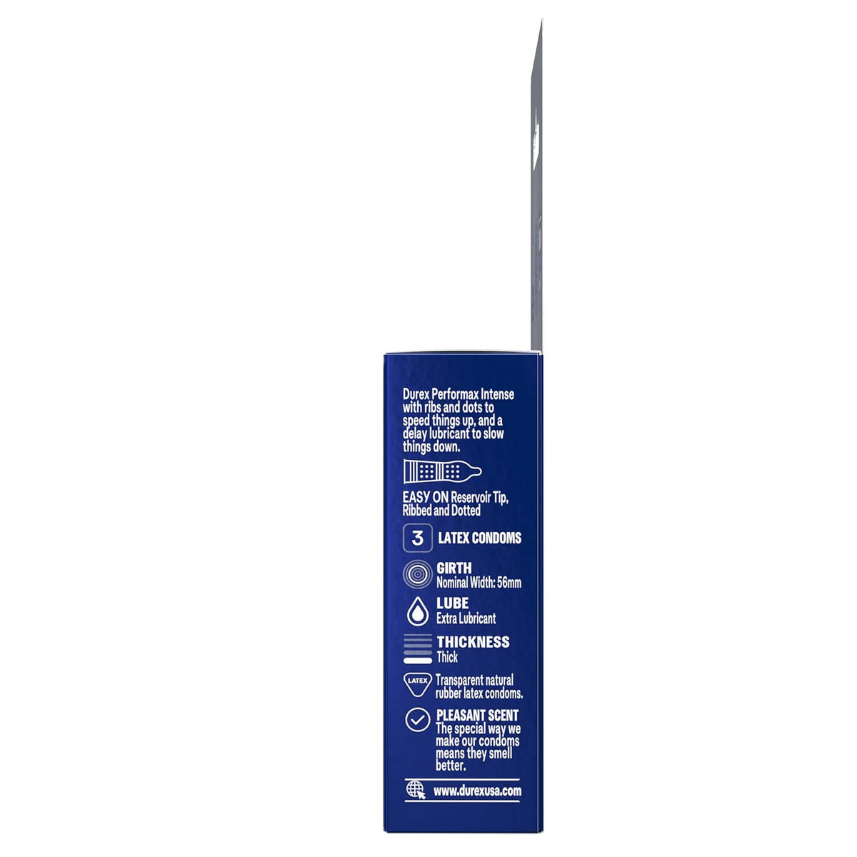 Durex Performax Intense Lubricated Ribbed Dotted Premium Condoms, 3 ct