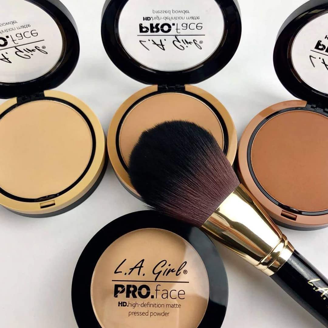 L.A. Girl HD Pro Face Pressed Powder – Creamy Natural | Matte Finish Compact Powder for Medium to Fair Skin | Oil-Control Formula | Lightweight, Buildable Coverage