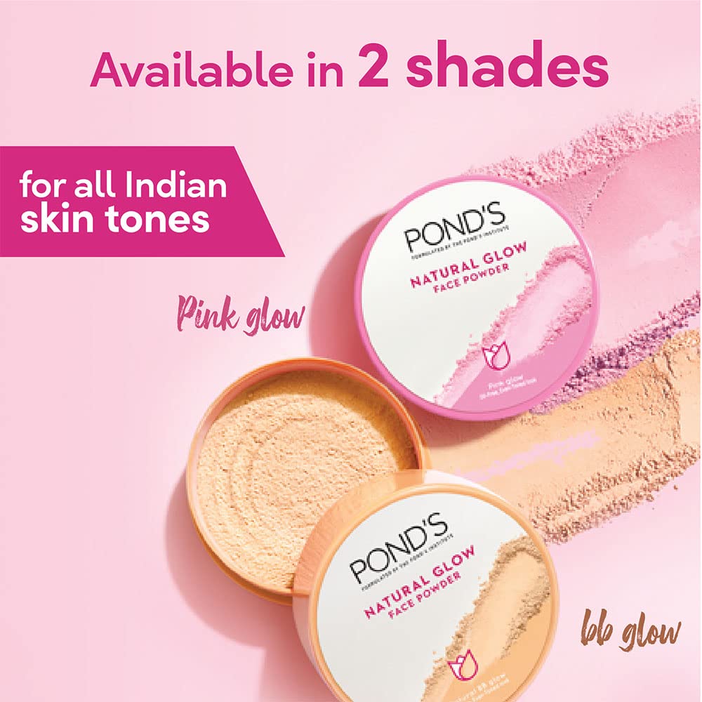 POND'S Natural Glow Face Powder|| Bb Glow - 30G + Natural Glow Face Powder|| All Skin Type Pink Glow - 30 Grams