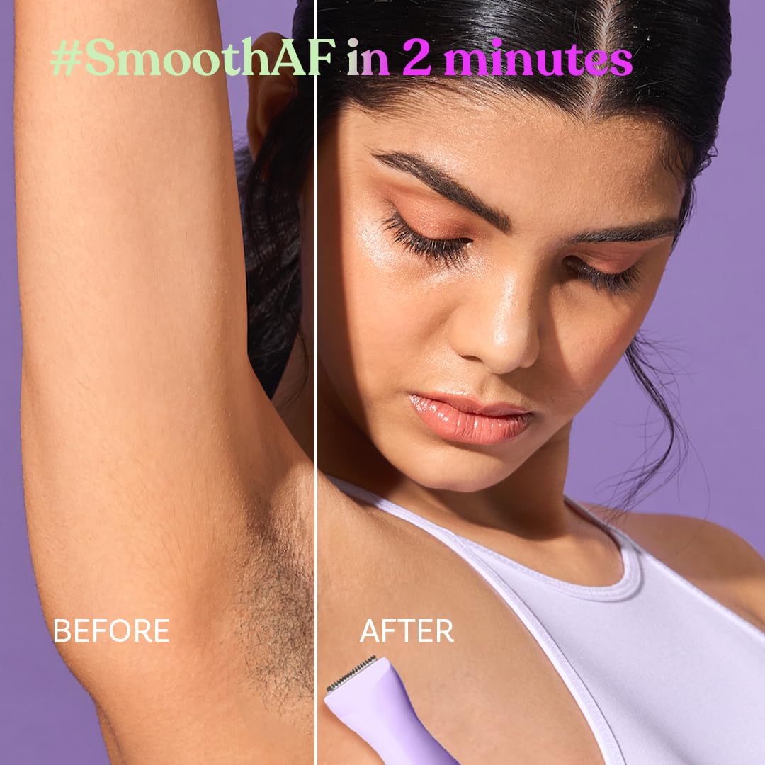 Bombae 6-in-1 Sensitive Trimmer for Women | Facial Hair Removal Machine | Bikini Trimmer for Woman | Private Part | Face, Eyebrow & Underarm | 90 Min Runtime, C