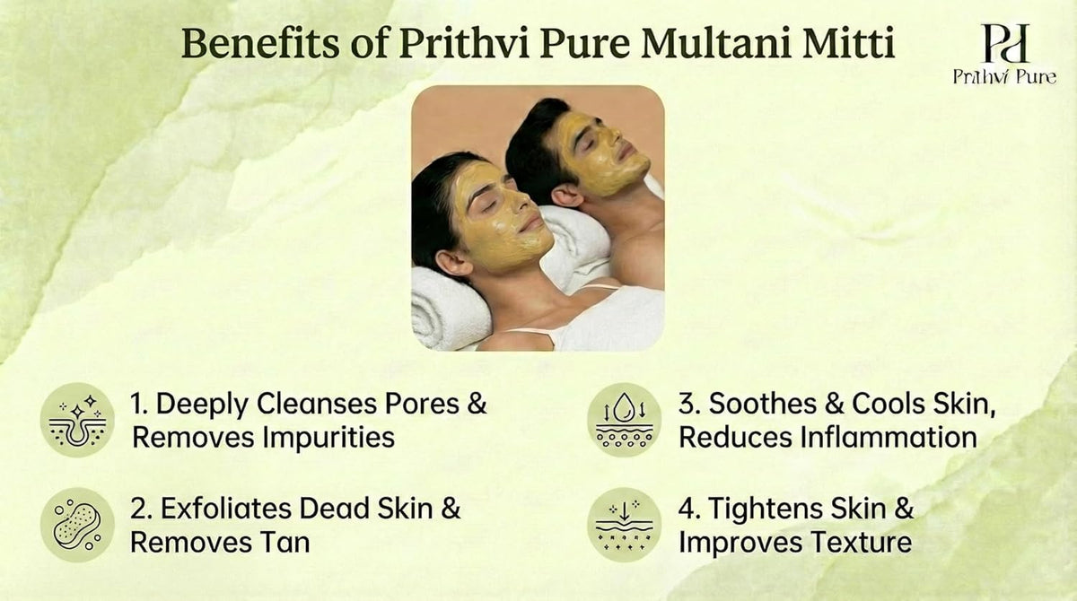 Multani Mitti Powder Combo | 200g Each | Organic Fuller’s Earth Yellow Mud & Turmeric Ubtan for Face & Hair | Natural Oily Skin Care, Acne & Tan Removal, Oil Co