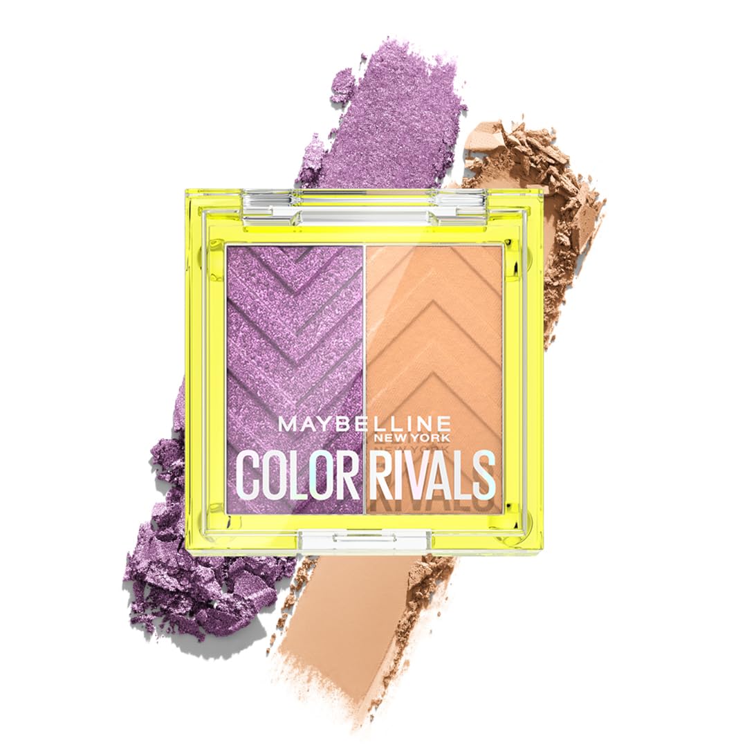 Maybelline Color Rivals Longwear Duo Eyeshadow: Spontenous x Purposeful | Long lasting, Sweatproof, Waterproof, 3g