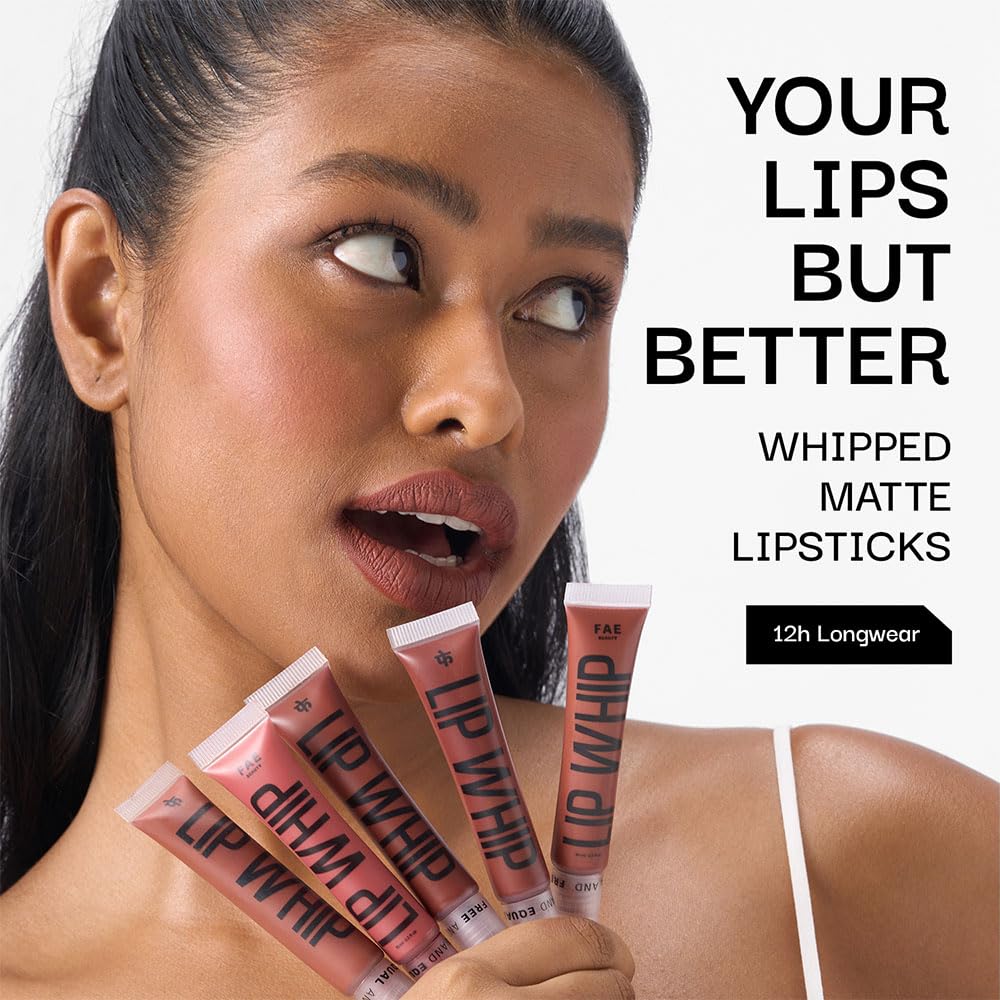 Fae Beauty Lip Whip 12H Matte Liquid Lipstick | Long Wear | Non Drying | Soft Mousse Smudgeproof Formula | Vegan | Enriched with Vitamin E and Cherry Coffee - Peg