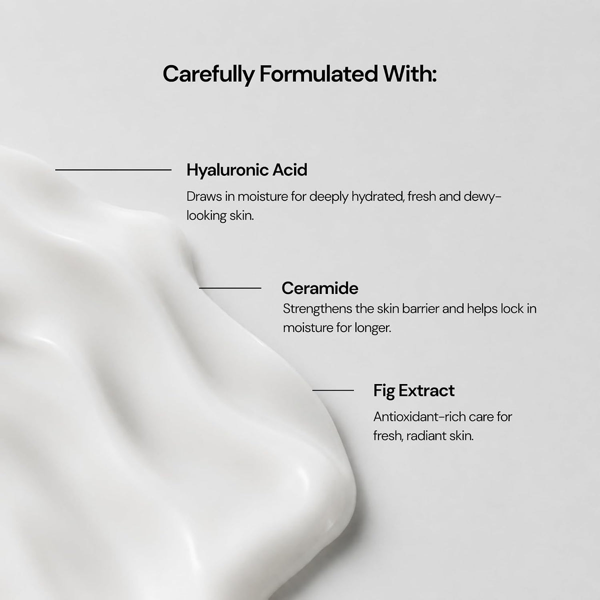 SERENE Radiance Hydrating Moisturizer with Hyaluronic Acid, Ceramide, Fig Extract, Niacinamide & Panthenol for Soft, Dewy & Hydrated Skin, All Skin Types, 50 g