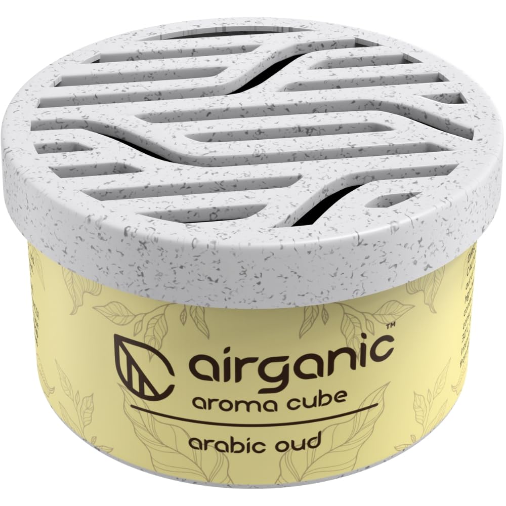 AIRGANIC Aroma Cube - Arabic Oud Organic Air Perfume - 40g | Leakproof Car Air Freshener | Long-Lasting Fragrance | Freshen Up Your Car, Home & Office | Car Acc