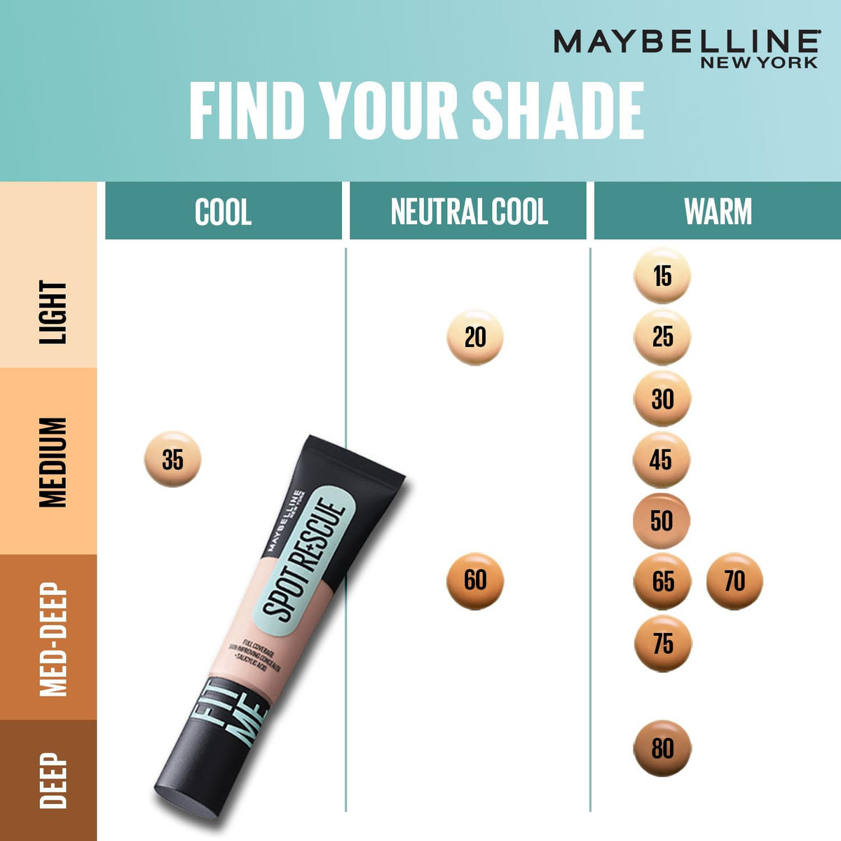 Maybelline New York Fit Me Spot Rescue Concealer, 45