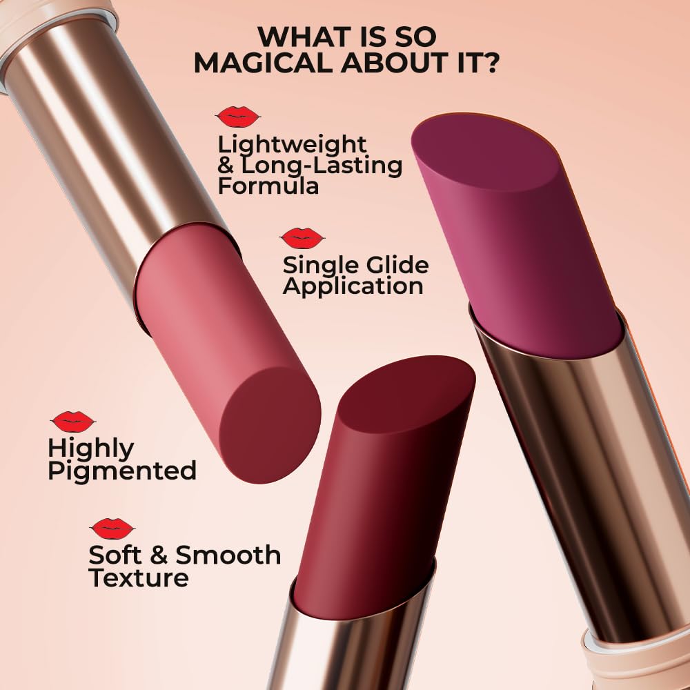 Colorbar Kissproof Lipstick Nude Kiss Lightweight and Matte texture Vegan,Paraben,Mineral Oil,Sulphate,Cruelty Free 3.7g