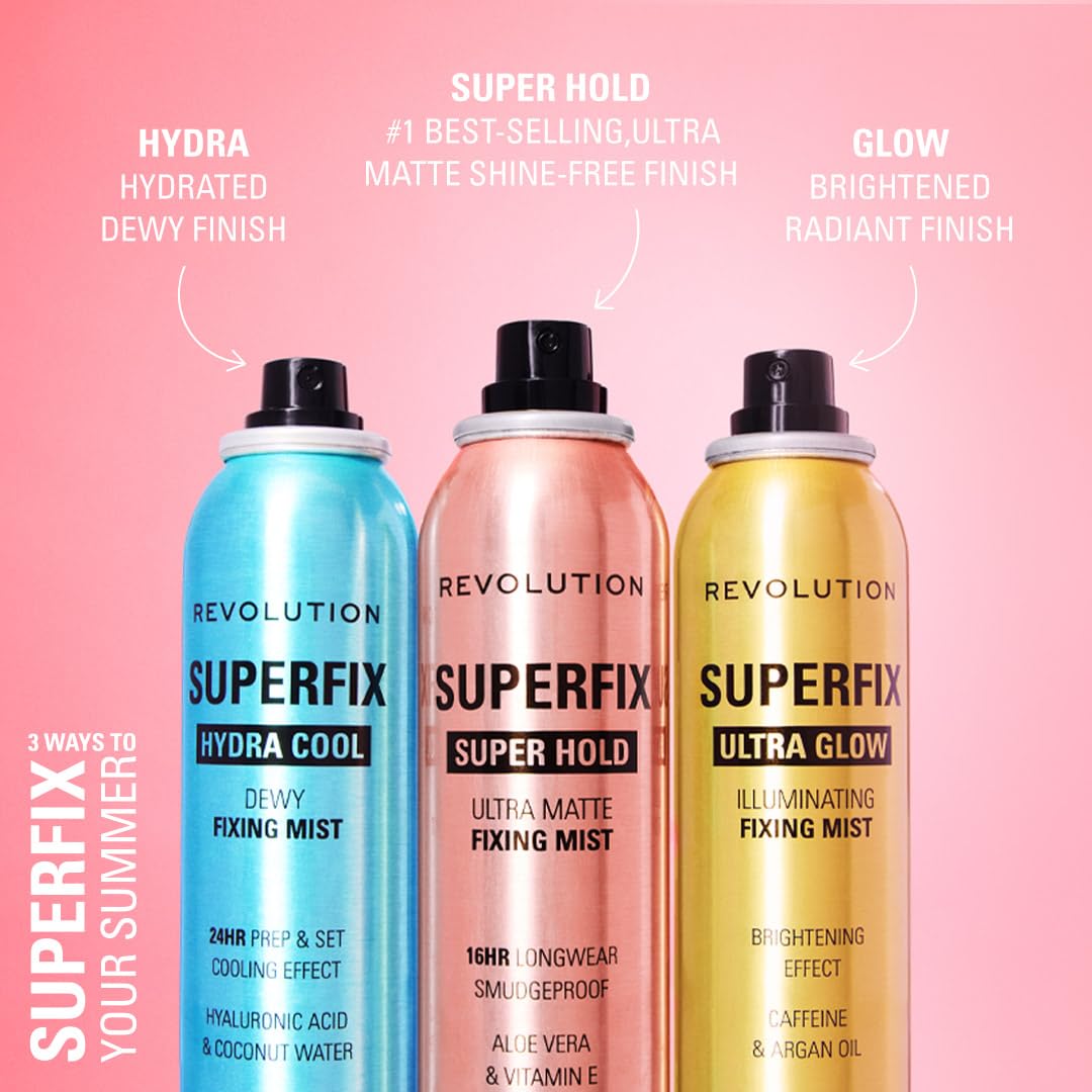 Makeup Revolution London Makeup Fixing Spray,(Super Fix Misting Spray) Professional Makeup Fixer Spray for Face makeup|With Aloe Vera and Vitamin-E|Light weight, quick dry makeup Setting spray-150 ml